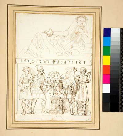 Etruskisk cinerary urne (pen) af Pietro Santi Bartoli