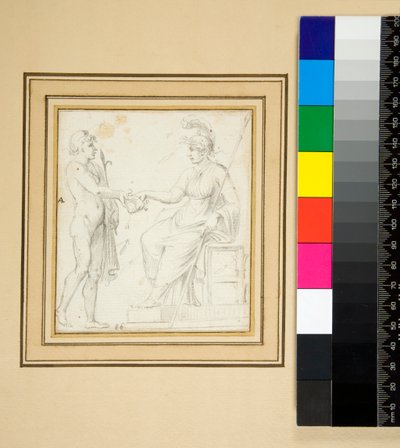 Stor aflang væg med fem rum (blyant) af Pietro Santi Bartoli