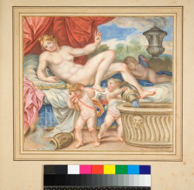 Liggende Danae med de viste amoriner af Pietro Santi Bartoli