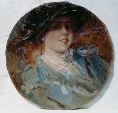 Strålende smil, af Pietro Scoppetta (1863-1920), olie på lærred påført på pap, 37,5 cm af Pietro Scoppetta