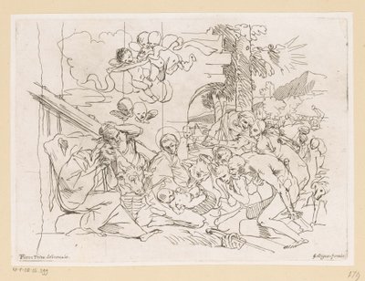 Tilbedelse af hyrderne af Pietro Testa