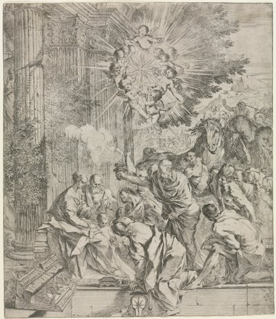 Tilbedelse af Magi af Pietro Testa