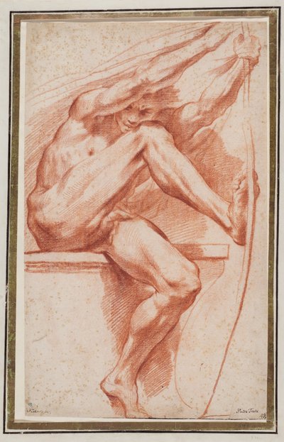Studie til Apollons figur i «Sommer» af Pietro Testa