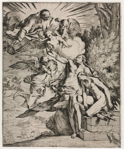 Abrahams offer, ca. 1645-50. af Pietro Testa