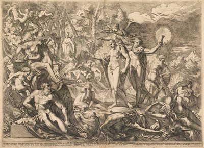 Den dydige kunstners triumf på Parnassus af Pietro Testa
