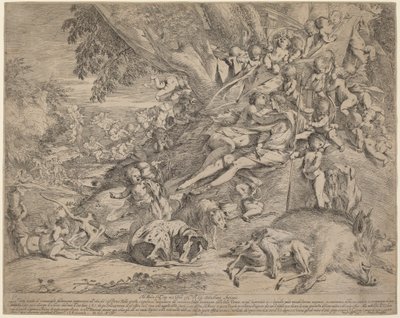 Venus og Adonis af Pietro Testa