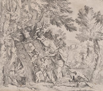 Venus giver våben til Æneas, ca. 1638-40. af Pietro Testa