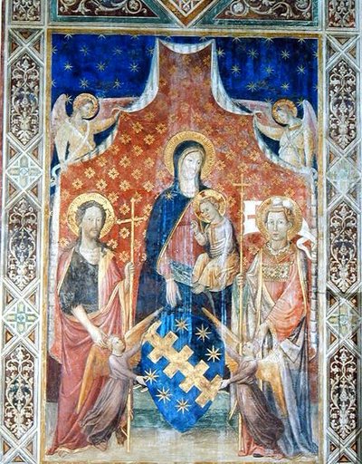 Madonna og barn med helgener (fresko) af Pietro and Antonio di Miniato