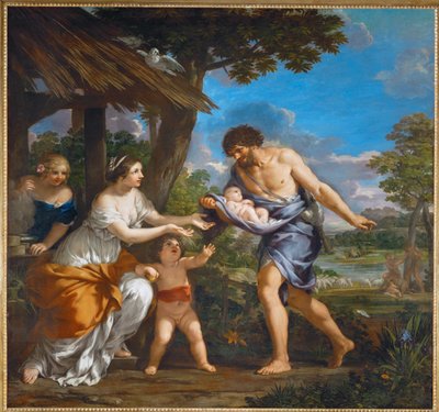 Romulus og Remus fundet af Faustus ... af Pietro da (1596-1669) Cortona