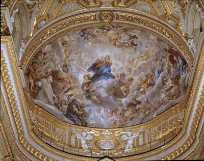 Antagelsen af ​​Jomfrufresken af ​​Pietro da Cortona (Peter af Cortona) (1596-1669) 1652 Rom, Santa Maria-kirken i Vallicella Italien af Pietro da Cortona