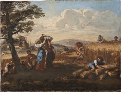 Landskab med høstscene - Landskab med høst, af Cortona, Pietro da (1596-1669) (Pierre de Cortona). Olie på lærred. Størrelse: 50x65 cm. Nationalmuseum Stockholm af Pietro da Cortona