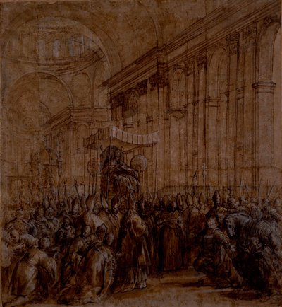 Urban VIII båret ned i skibet i St. Peter