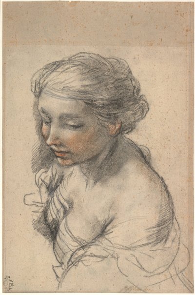 Buste af en ung kvinde vendt til venstre, 1637 af Pietro da Cortona