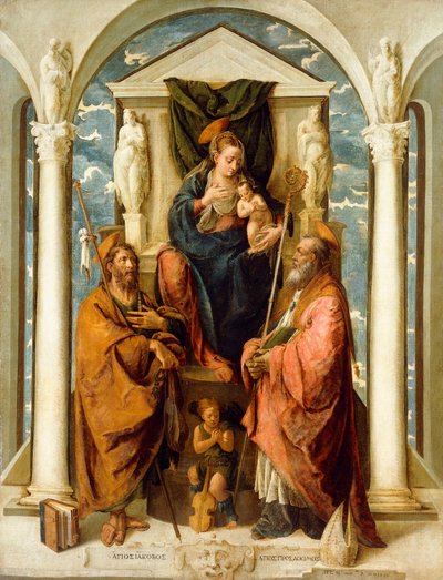 Madonnaen og barnet troner af Pietro de Marascalchi
