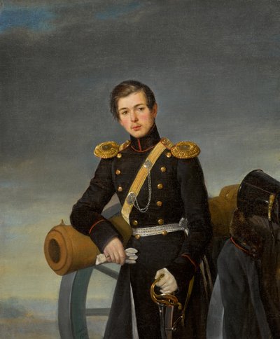 Portræt af Alexander Nikolaevich Karamzin 1815-1888, efter 1836. af Pimen Nikitich Orlov