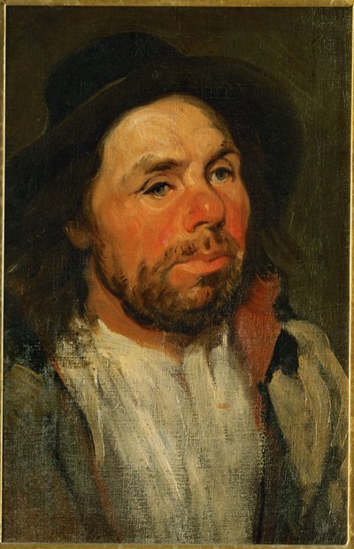 Landmand med hat (olie på lærred) af Piotr Michalowski