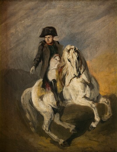 Napoleon på en grå hest (olie på lærred) af Piotr Michalowski