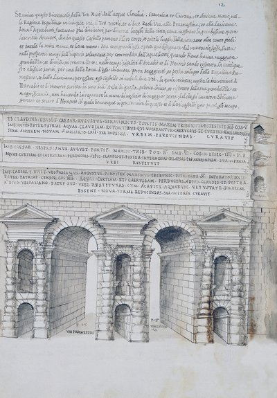 Porta Maggiore i Rom, tegning, fra Roman Antiquities, af Pirro Ligorio (1513-1583) af Pirro Ligorio