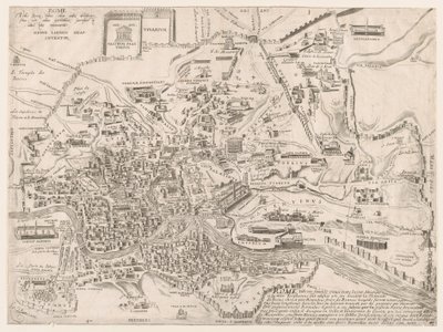Mirror Roman Magnificence: Plan of det gamle Rom, 16. århundrede., 16. århundrede. af Pirro Ligorio