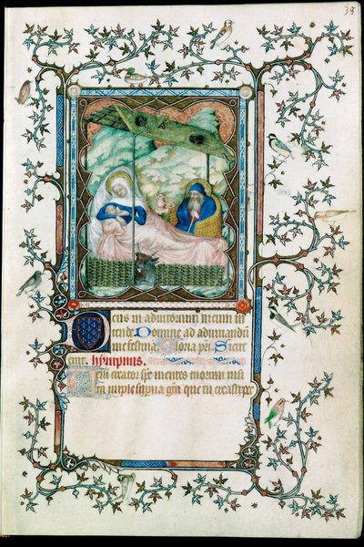 Fødselskirken. Fra Petites heures du Duc de Berry ... af Pol de Limbourg