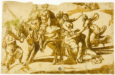 Celias flugt af Polidoro da Caravaggio