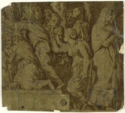 Historien om Niobe: Tilbedere; Latona af Polidoro da Caravaggio