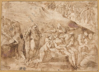 Kristi klagesang (recto og verso) af Polidoro da Caravaggio