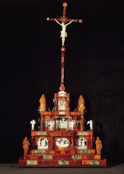 Bærbart alter, værksted af Michael Redlin, Gdansk (træ, rav og elfenben) af Polish School