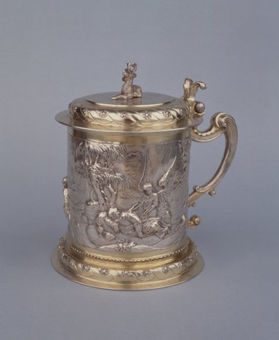 Tankard med scener fra profeten Elias liv (forgyldt sølv og sølv) af Polish School