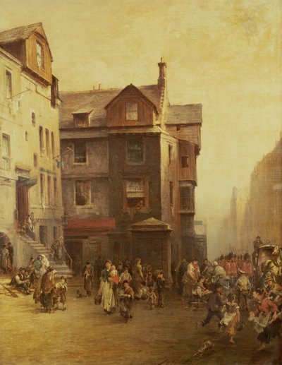 John Knoxs House, High Street, Edinburgh, 1885 af Pollok Sinclair Nisbet