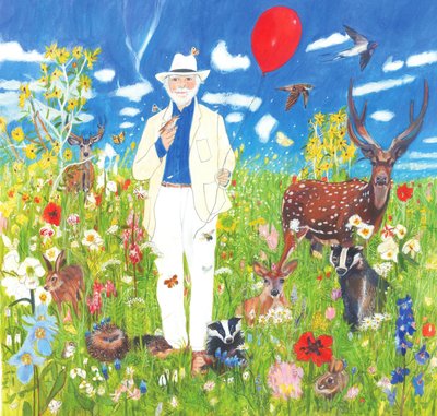 Bedstefar, 2022 (akvarel og gouache på papir) af Polly Horner