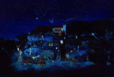 Bedstefar og stjernerne, 2022 (akvarel og gouache på papir) af Polly Horner