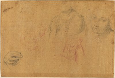 Skitser af hoveder og hænder af Pompeo Batoni