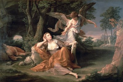 Hagar i ørkenen af Pompeo Girolamo Batoni