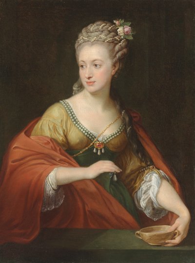 Portræt af Alexandra Evtihievna Demidova 1724-1789 med Cleopatra, begyndelsen af ​​1770