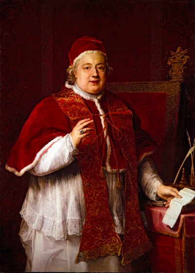 Portræt af pave Rezzonico (Clemens XIII) af Pompeo Girolamo Batoni