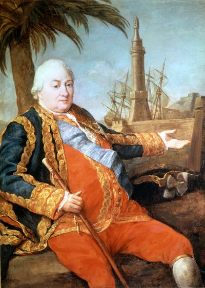 Portræt af ridderen Pierre Andre de Suffren af ​​Saint Tropez (Saint-Trophez), foged af Suffren (1729-1788). Maleri af Girolamo Pompeo Batoni (1708-1787). Museet for slottene i Versailles af Pompeo Girolamo Batoni