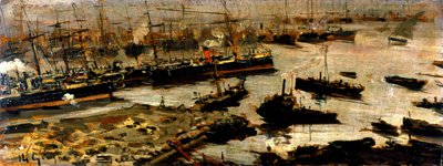 Port of Genova, maleri af Mariani af Pompeo Mariani