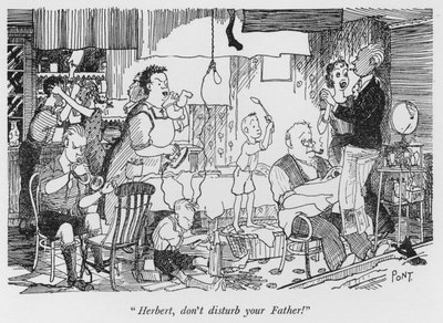 "Herbert, forstyr ikke din far!" (litho) af Pont