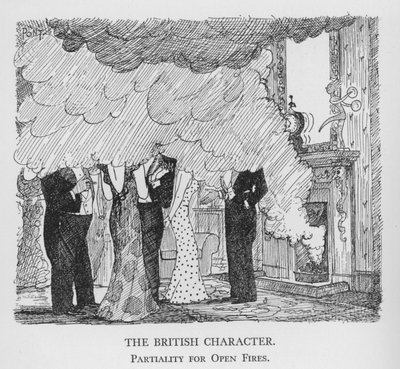The British Character, Partiality for Open Fires (litho) af Pont