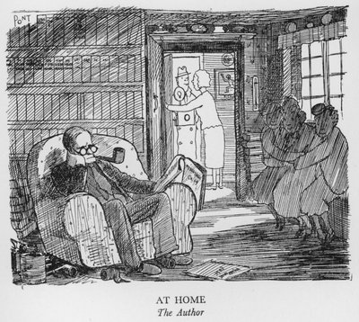 At Home, The Author (litho) af Pont
