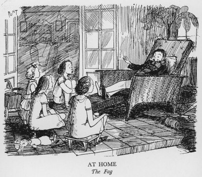 At Home, The Fag (litho) af Pont