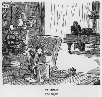 At Home, The Singer (litho) af Pont
