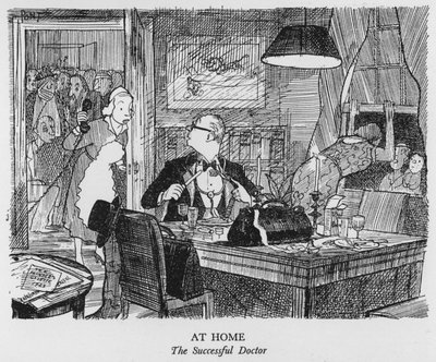 At Home, The Successful Doctor (litho) af Pont