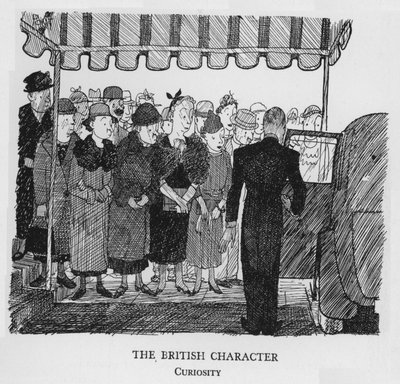 Den britiske karakter, nysgerrighed (litho) af Pont