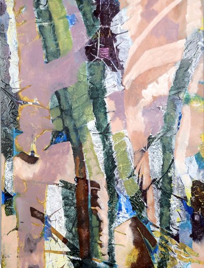 Tekstureret, abstrakt skovmotiv af Poonam Choudhary