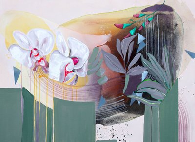 Hvid orkidé – abstrakt af Poonam Choudhary