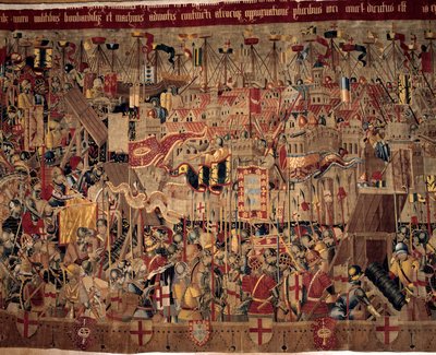 Erobring af Afrika: "" Indfangningen af Asilah (Arzila) i Marokko i 1471 af den portugisiske flåde""" Fragment af et gobelin fra det 16. århundredes portugisiske skole. Lissabon, Nationalmuseet for antik kunst af Portuguese School