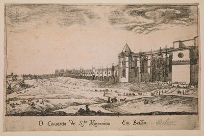 Jeronimos Kloster i Belem-distriktet, Portugal 1662 af Portuguese School