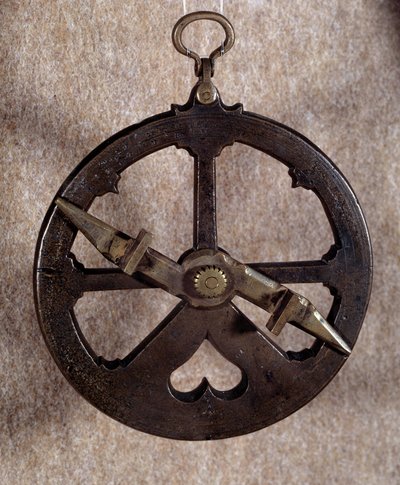 Måleinstrument: portugisisk nautisk astrolabium fra det 16. århundrede. Oxford. Universitet af Portuguese School